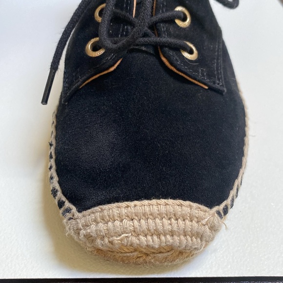 Vionic Rayne Black Suede Espadrille Lace Up Flats - Picture 7 of 10